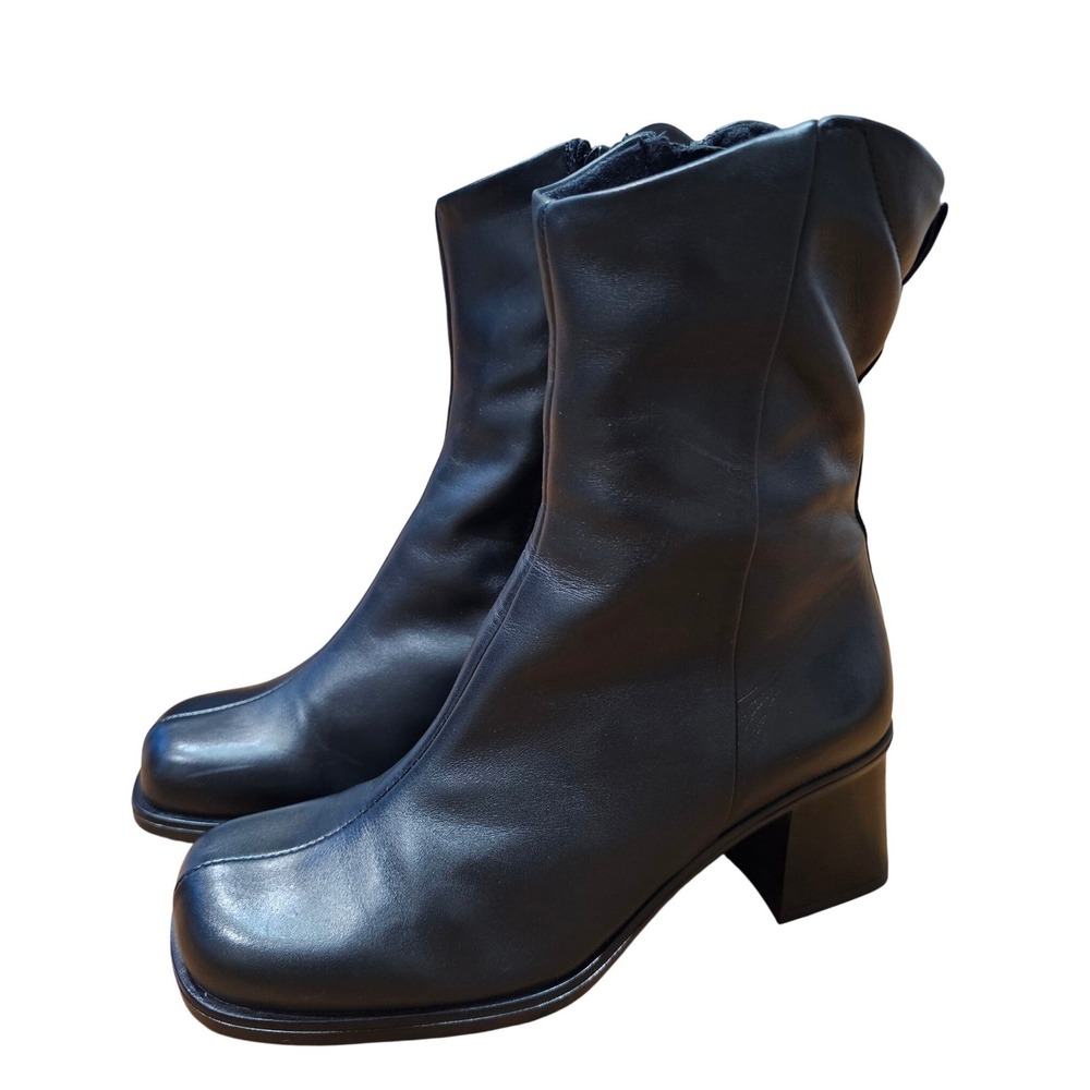 La Canadienne Leather Waterproof Ankle Boots Womens 7.5 Black NEW Made in Canada - Picture 11 of 14